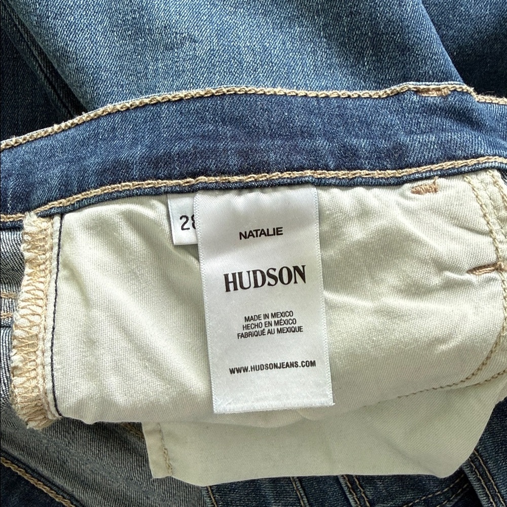 Hudson Natalie High‑Rise Ankle Jeans Raw Hem Medium Wash Size 28 - Picture 15 of 16